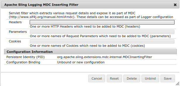 MDC Filter Config