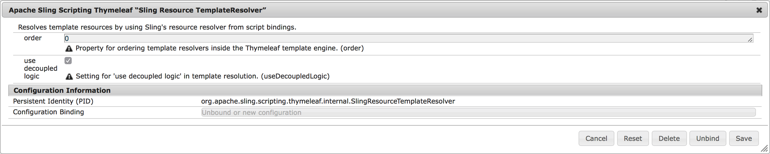 Apache Sling Scripting Thymeleaf “Sling Resource TemplateResolver”